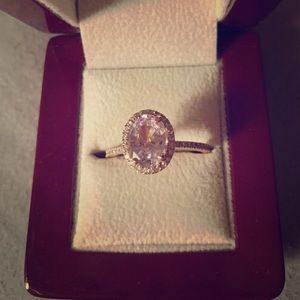 2.37ct Sapphire Engagement Ring with diamond halo